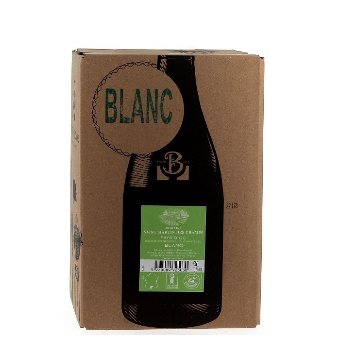 Bib Blanc 5 litres - IGP Pays d'OC - Domaine St Martin des Champs