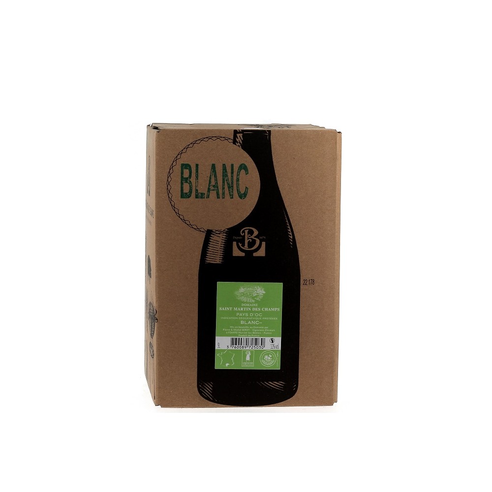 Bib Blanc 5 litres - IGP Pays d'OC - Domaine St Martin des Champs