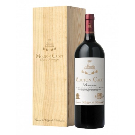 Magnum Mouton Cadet Cuvée Héritage - Coffret Bois avec glissière - Baron Philippe de Rothschild - 2022