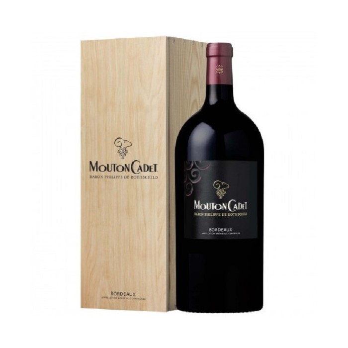 Jéroboam Mouton Cadet - Bordeaux Rouge AOC -  2022 - caisse bois