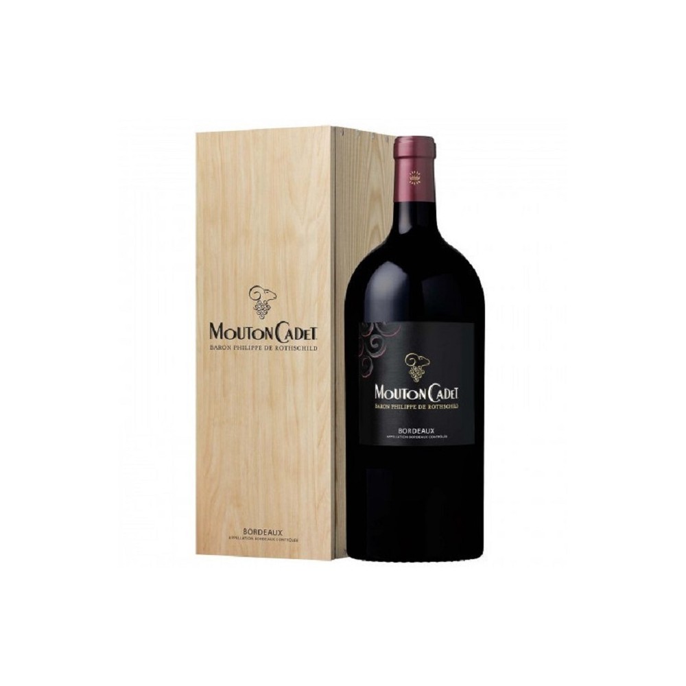 Jeroboam Mouton Cadet - Bordeaux Rouge AOC - 2018 - Wooden case