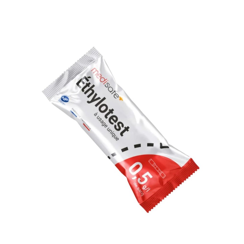 Ethylotest chimique Medisafe 0,5 g jetable avec ballon Ethylotest chimique Medisafe 0,5 g jetable avec ballon